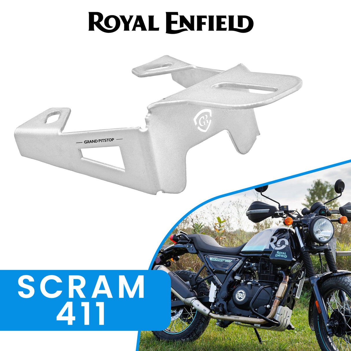 FOG LIGHT MOUNT - Silver for Royal Enfield - SCRAM 411