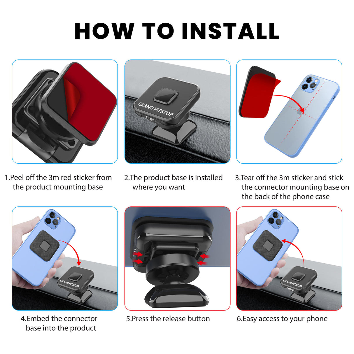 Quick Lock Mini GEN-1 with in-built MAGNETIC LOCK Technology car dashboard Mobile Holder