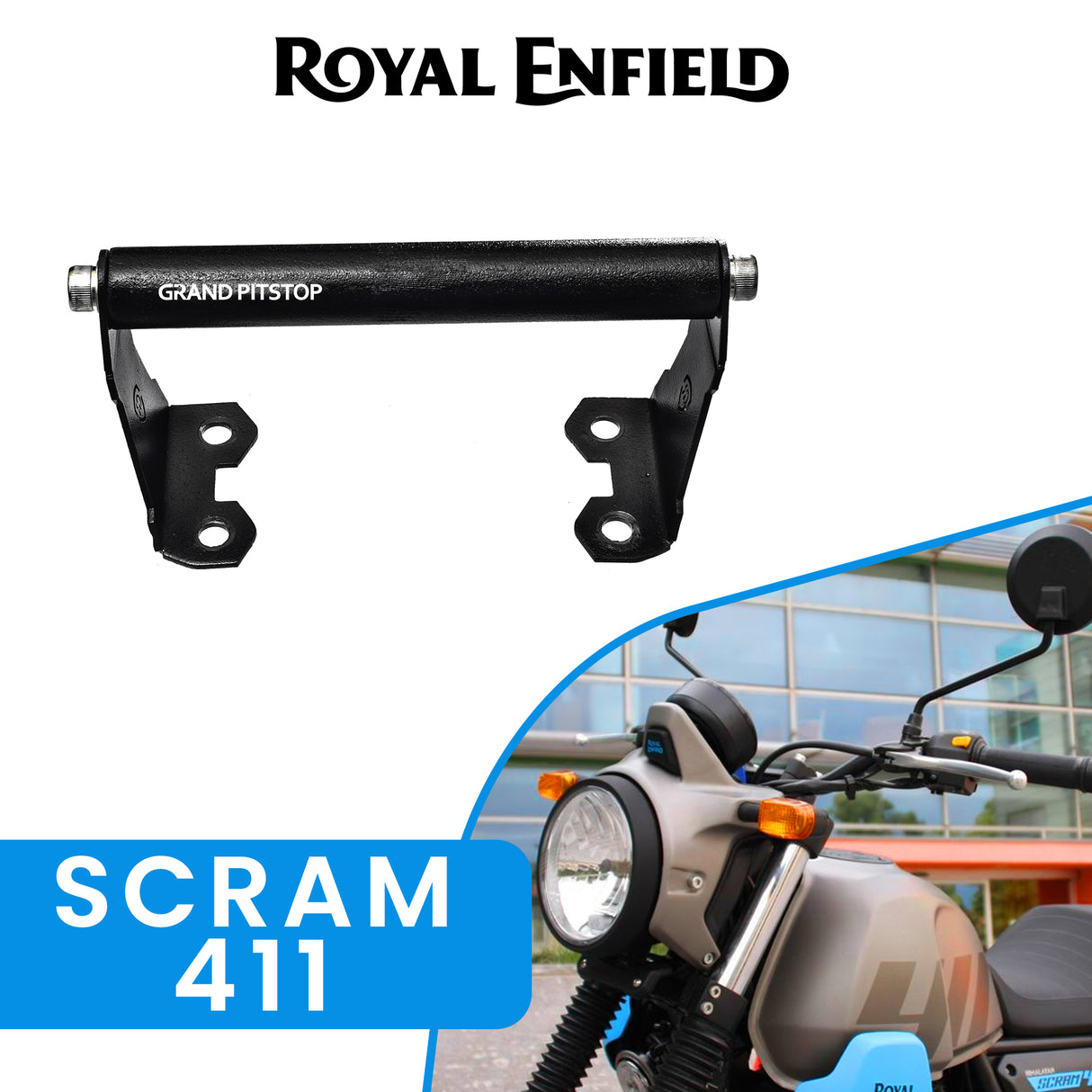 GPS MOUNT - Black for Royal Enfield - SCRAM 411