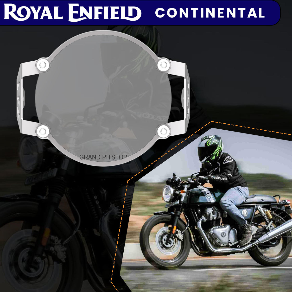 HEADLIGHT GUARD - Silver for Royal Enfield - CONTINENTAL GT