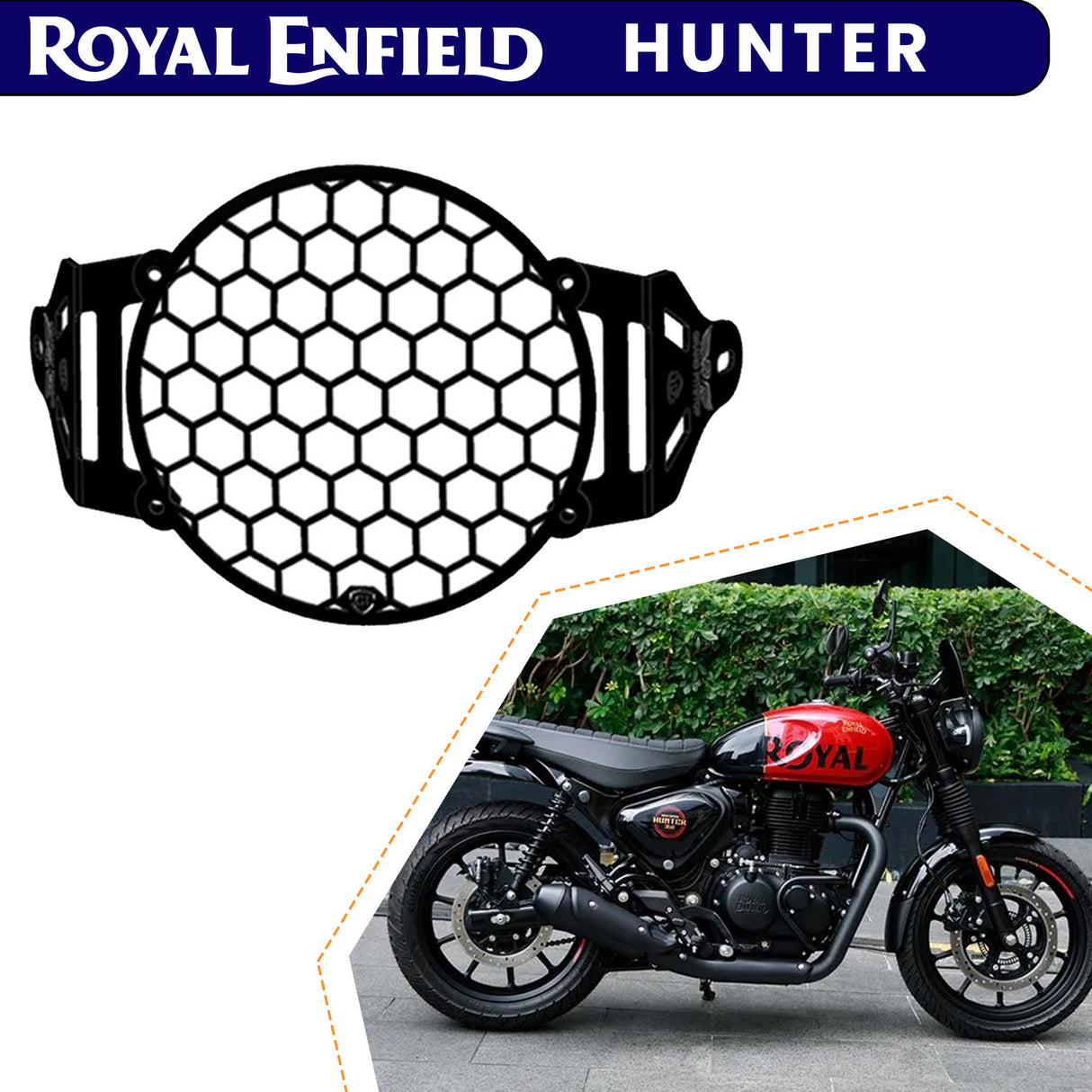 Headlight Grill for Royal Enfield Hunter - Black