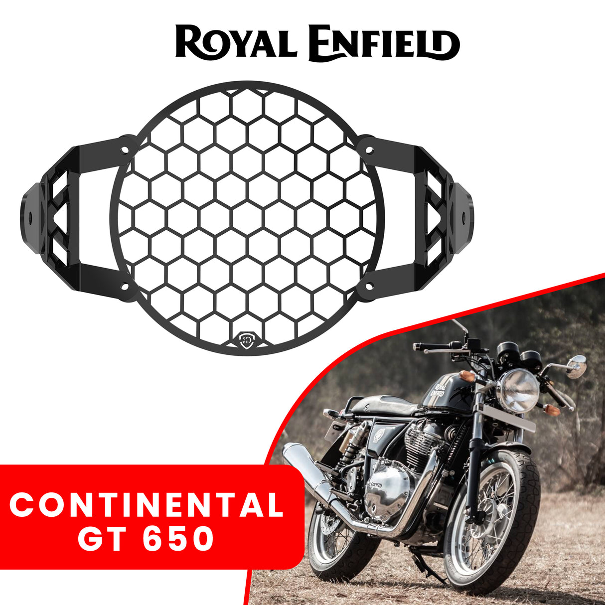 HEADLIGHT GRILL - Black for Royal Enfield - CONTINENTAL GT