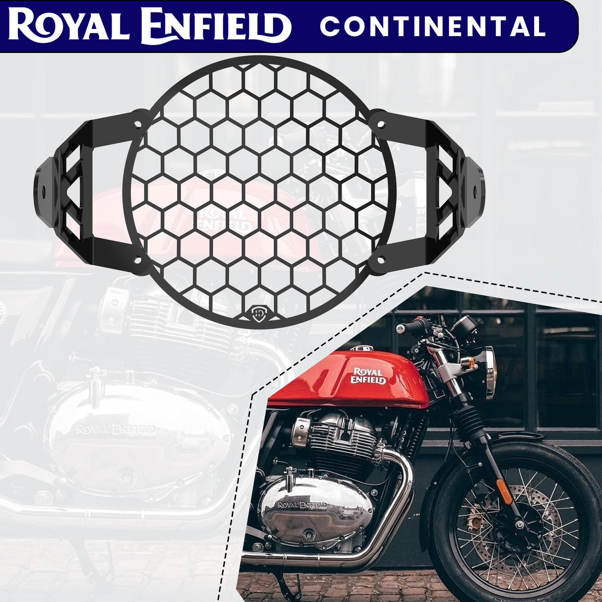 HEADLIGHT GRILL - Black for Royal Enfield - CONTINENTAL GT