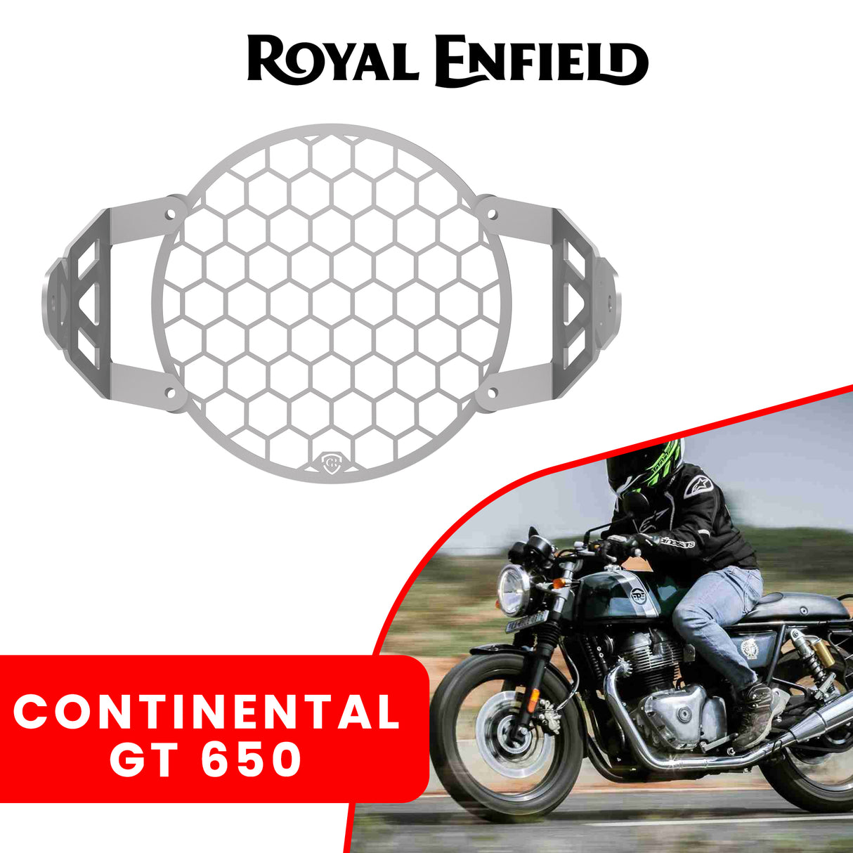 HEADLIGHT GRILL - Silver for Royal Enfield - CONTINENTAL GT