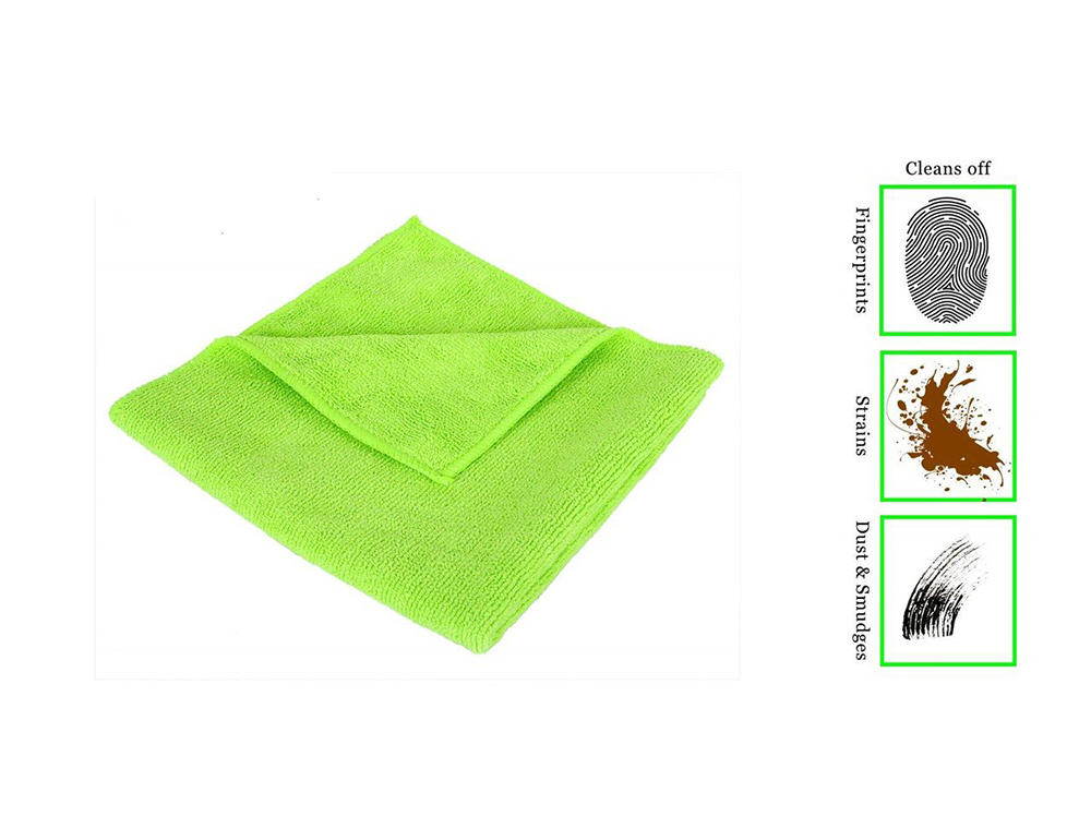 Microfibre Cleaning Cloth - Car / Motorbike - 30 cm X 70 cm - 1 Blue, 1 Green