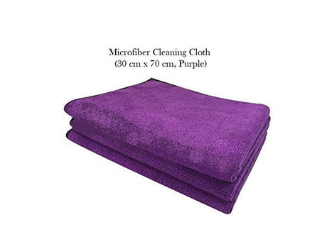 Microfibre Cleaning Cloth - Car / Motorbike - 30 cm X 70 cm - 1 Purple, 1 Green