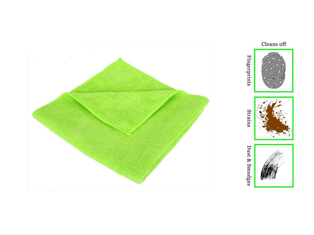 Microfibre Cleaning Cloth - Car / Motorbike - 30 cm X 70 cm - 1 Purple, 1 Green