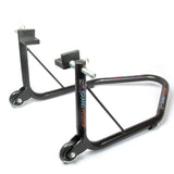 Non-Dismantable Universal Rear Paddock Stand with Skate Wheels - Black - (Bike Wt upto: 350 kgs)