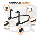 Dismantable Standard Rear Paddock Stand without Skate Wheels - Black - (Bike Wt upto: 250 kgs)