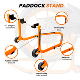 Dismantable Standard Rear Paddock Stand without Skate Wheels - Orange - (Bike Wt upto: 185 kgs)