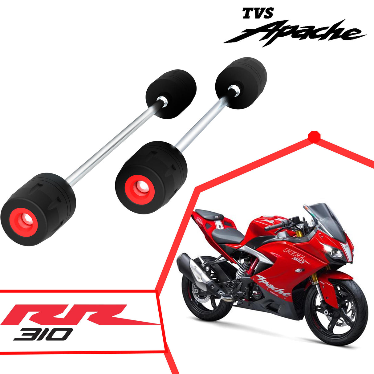 GRAND PITSTOP Rear Fork Slider for TVS Apache RR 310 Black