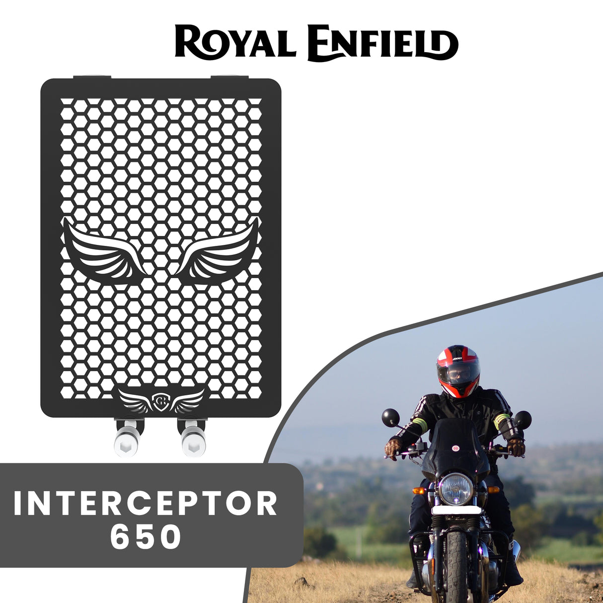 RADIATOR GRILL - Black for Royal Enfield - INTERCEPTOR