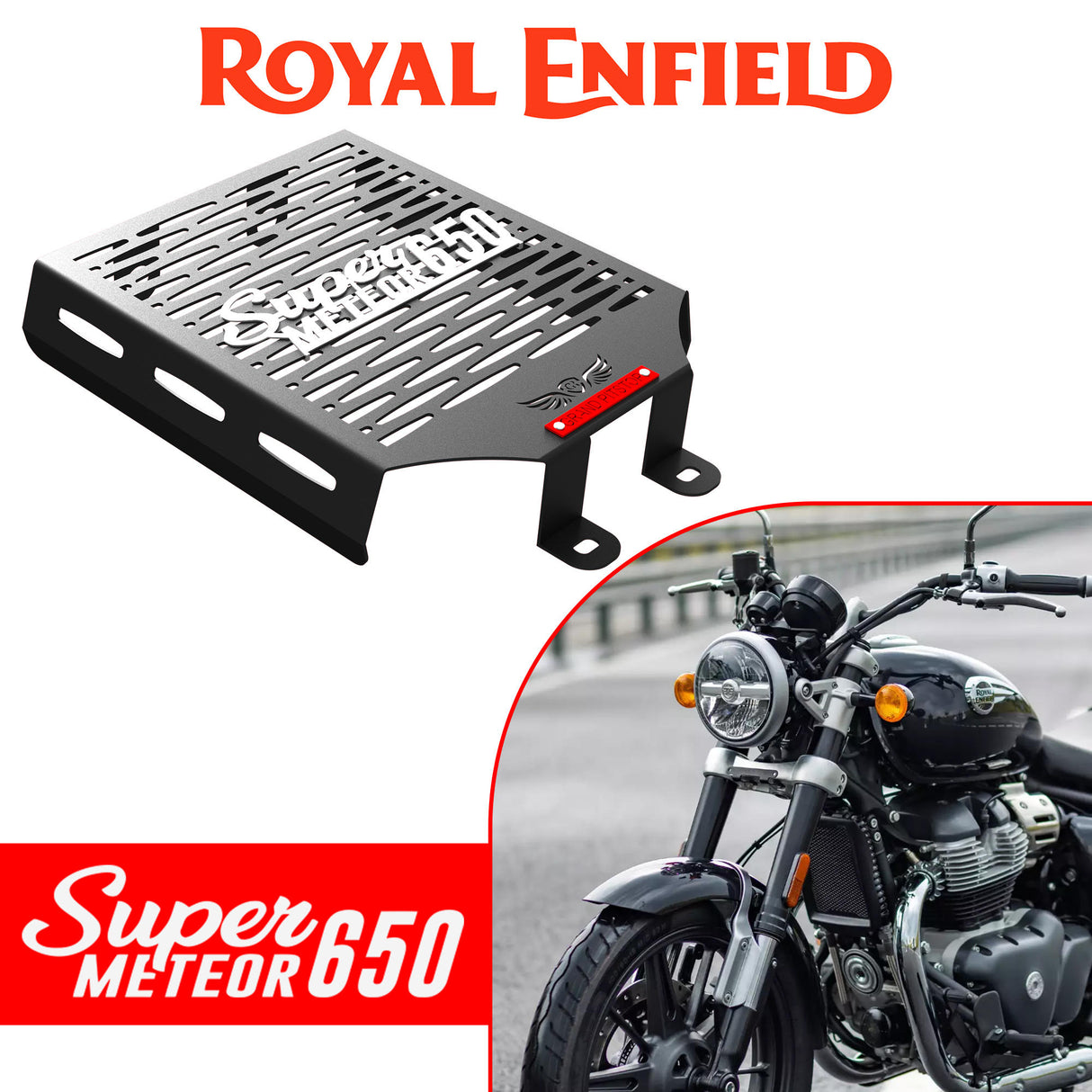 Radiator Grill for Royal Enfield Super Meteor 650 - Black