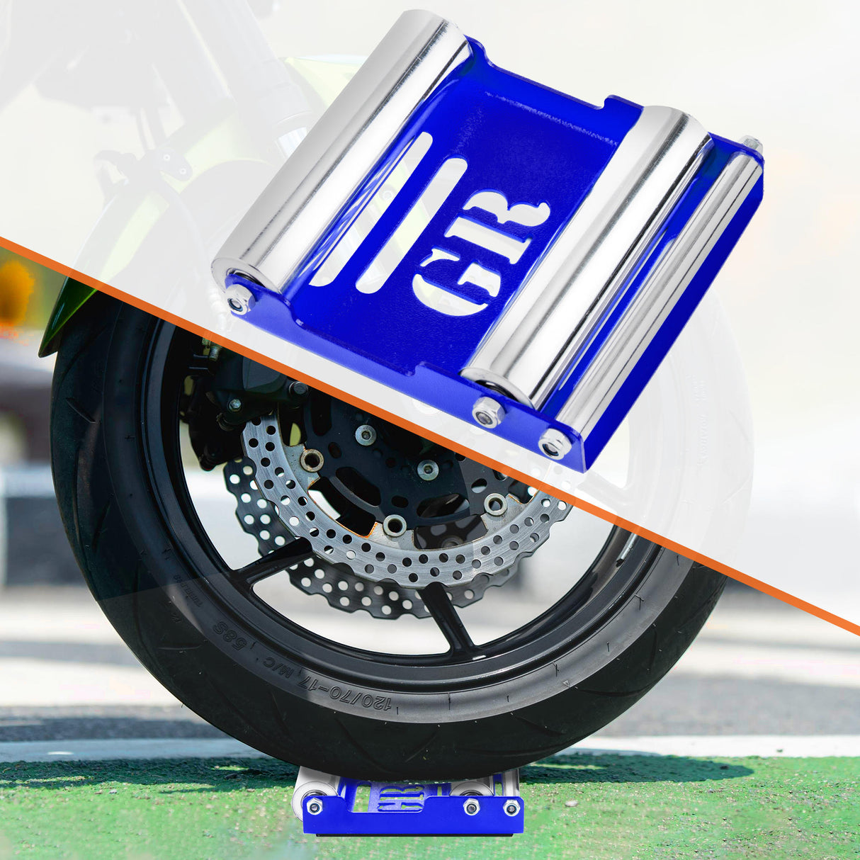 Small Groller - Paddock Stand Replacement - Blue - (Bike Wt upto : 170 kgs)