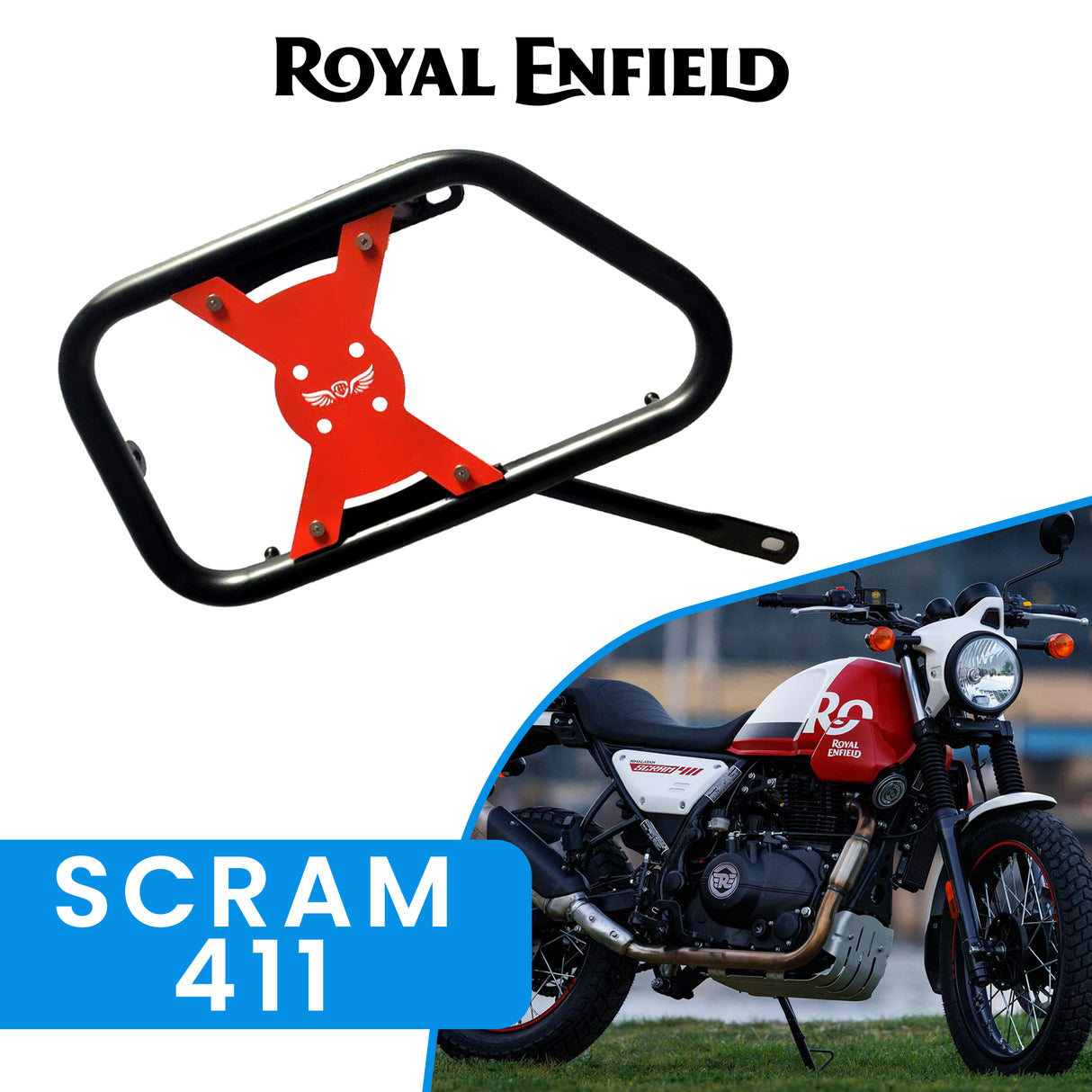 SADDLE STAY (PAIR) - Black/Red for Royal Enfield - SCRAM 411