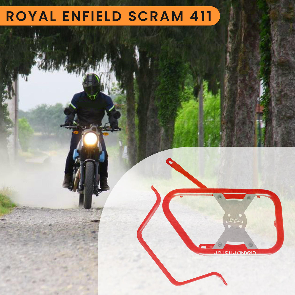 Saddle Stay for Royal Enfield Scram 411 - Red/Silver