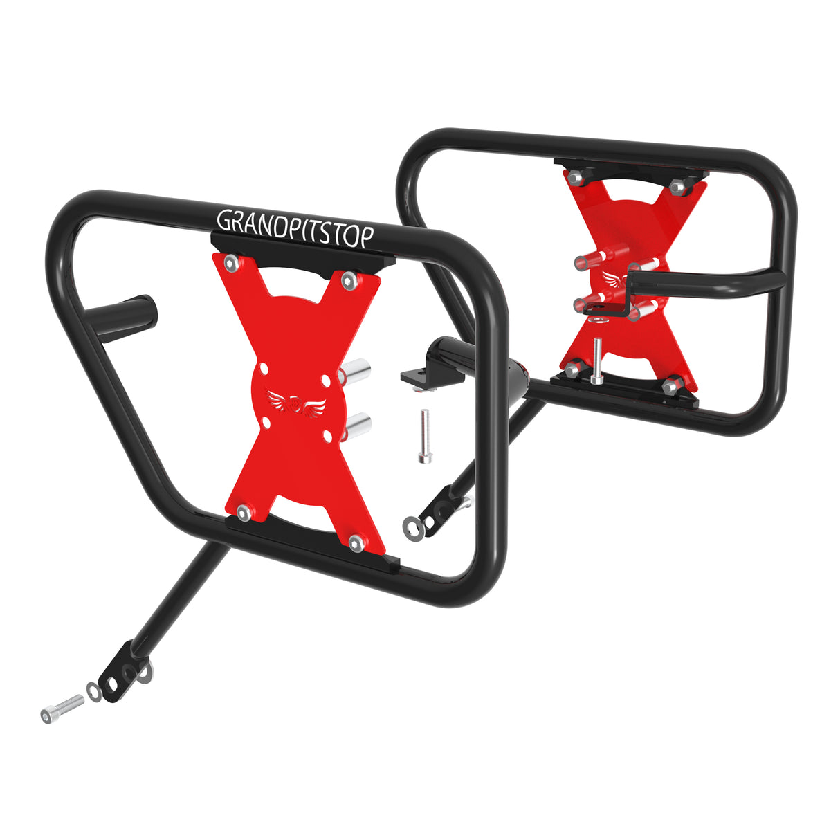SADDLE STAY (PAIR) - Black/Red for Royal Enfield - CONTINENTAL GT