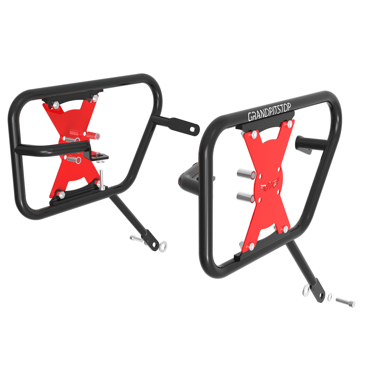 SADDLE STAY (PAIR) - Black/Red for Royal Enfield - CONTINENTAL GT