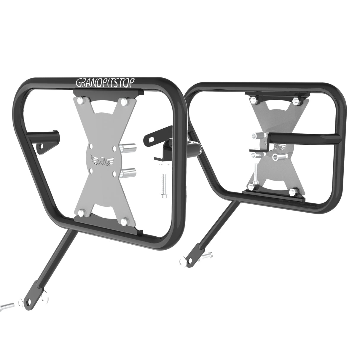 SADDLE STAY (PAIR) - Black/Silver for Royal Enfield - INTERCEPTOR