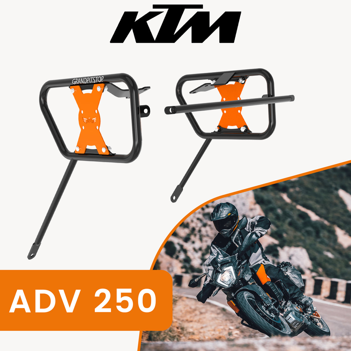SADDLE STAY (PAIR) - Black/Orange for KTM - ADV 250