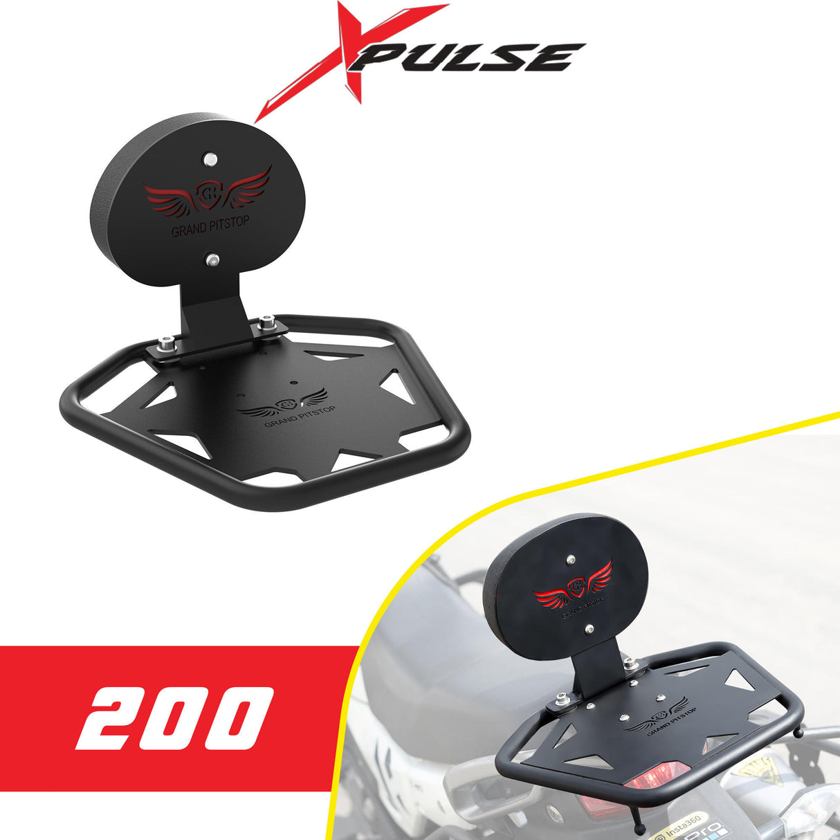Toprack with Backrest for Hero Xpulse 200/400 - Black
