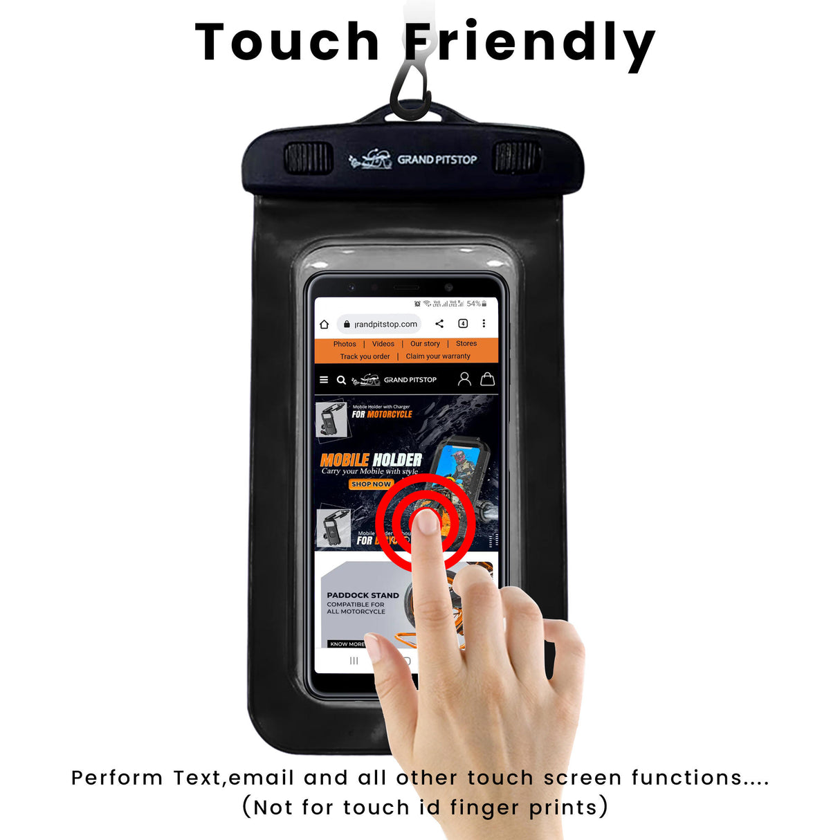 Universal Waterproof Mobile Pouch - iPhone, Samsung, Pixel, Mi, Oneplus, Realme up to 7.0 inch - Black