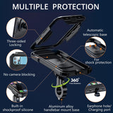 Waterproof Mobile Holder Handlebar Mount with 15W Wireless Charger - Black