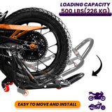 Dismantlable Rear Paddock Stand With 360 Rotation & Skate Wheels (Bike Wt upto: 280 kgs) - Black